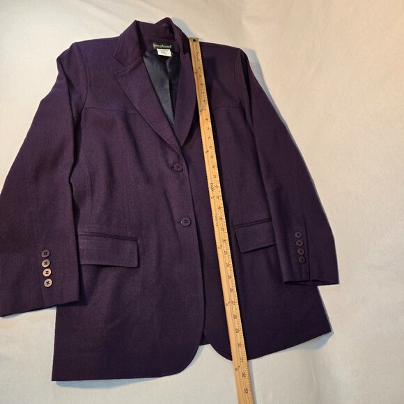 Vintage HARVE BENARD Old Money Preppy Purple Wool Blazer Jacket Size 10 LIKE NEW - Picture 14 of 16